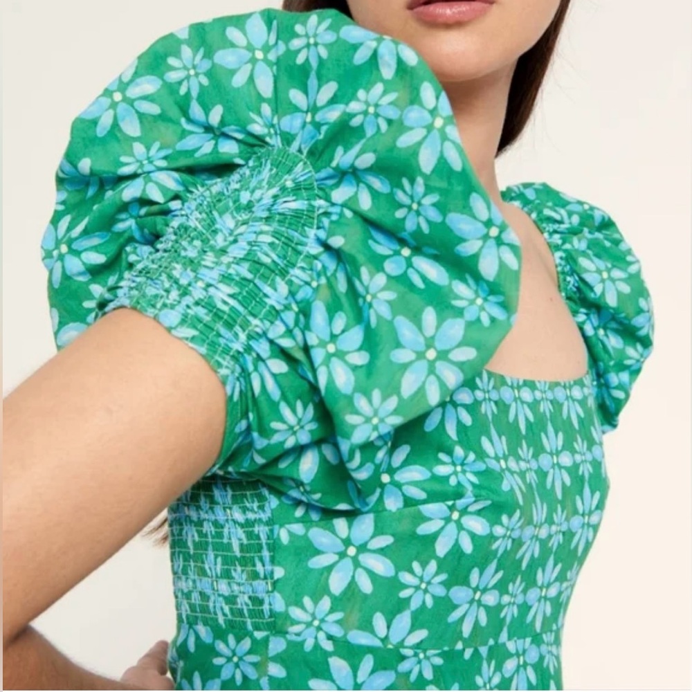 De Loreta green cotton boho top Sz XL NWOT price firm!